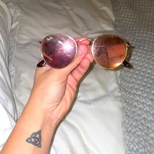 Ray Ban pink round metal sunglasses